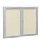 Ghent Enclosed Bulletin Board, 2 Door, Vinyl, 3 ft H x 5 ft W, Ivory PA23660VX-185 - alternate 1